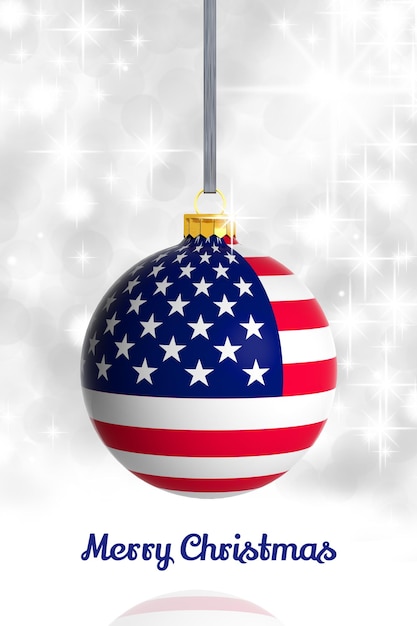 Merry Christmas from USA Kerstbal met vlag