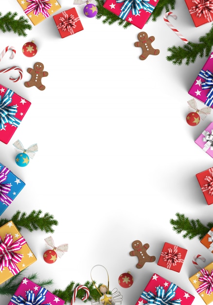 Photo merry christmas and gift box background