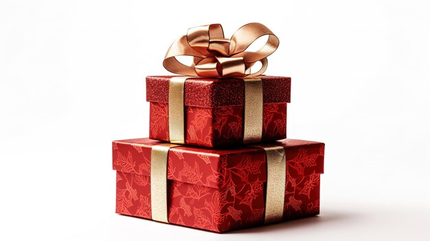 Счастливого Рождества подарки коробки изолированы на белом генеративной ai