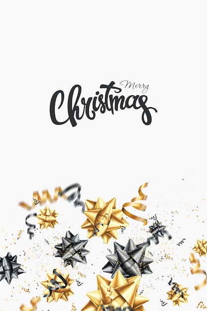 Merry Christmas gold Creative design on a white background.