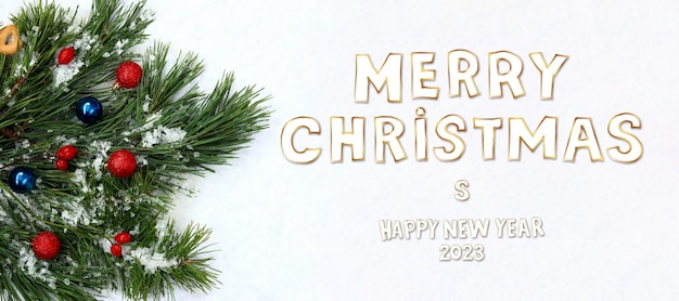 Merry Christmas and Happy New Year 2023 christmas banner or card