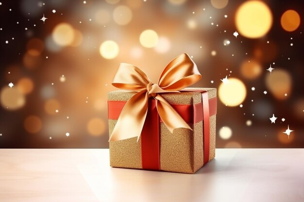 Merry christmas and happy new year background with realistic festive gifts box