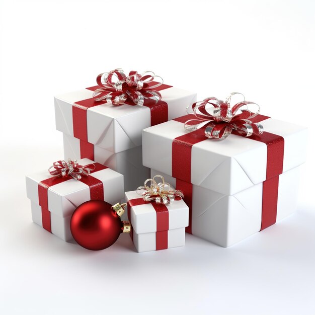 Merry Christmas and Happy New Year design Realistic pile gifts boxes Ai Generated