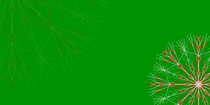 फोटो merry christmas and happy new year green background with snowflakes copy space blank for design