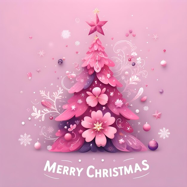 Merry Christmas and Happy New Year Greeting Card Vector illustration