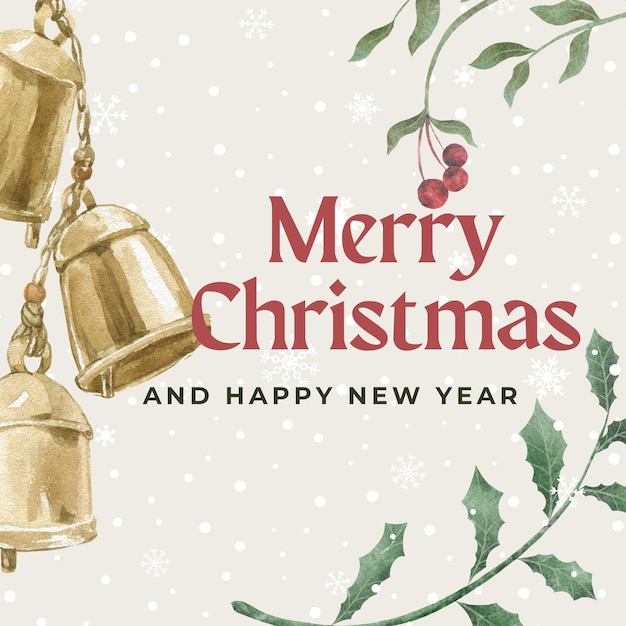 Merry Christmas And Happy New Year greeting card