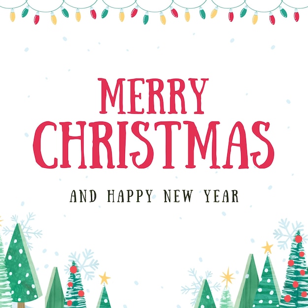 Merry Christmas And Happy New Year greeting card