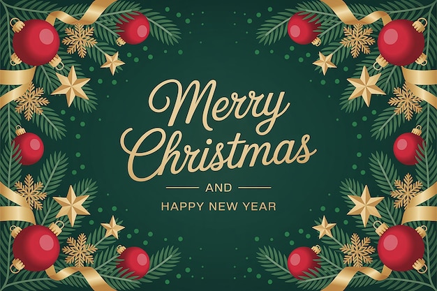merry christmas and happy new year greeting