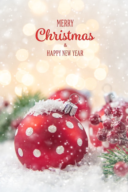 Merry Christmas and Happy New Year, Holidays greeting card background. Selective focus.holidays