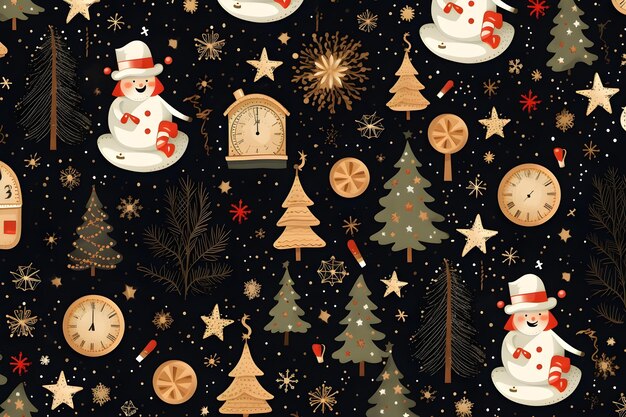 merry Christmas and happy new year pattern