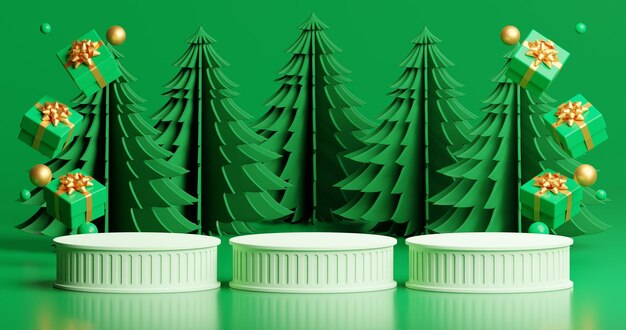 Merry Christmas and happy new year scene for product presentation abstract