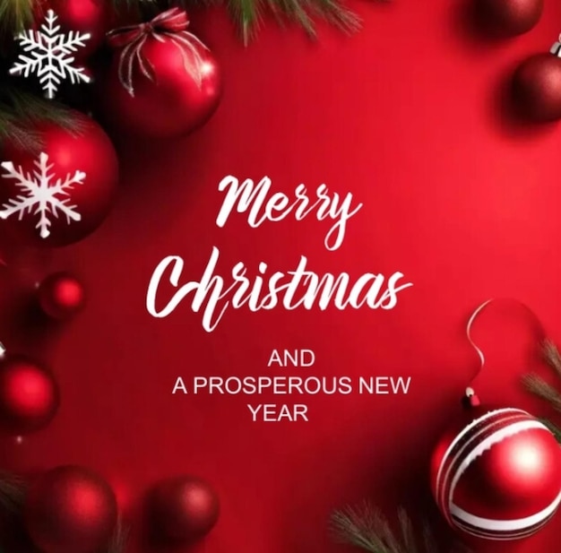 Photo merry christmas and happy new year template design