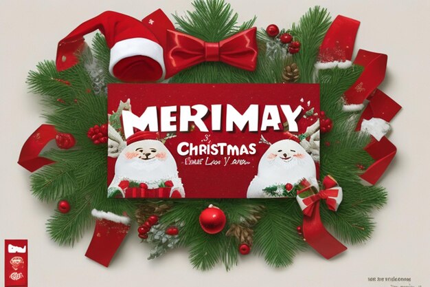 Merry christmas and happy new years card design new free images