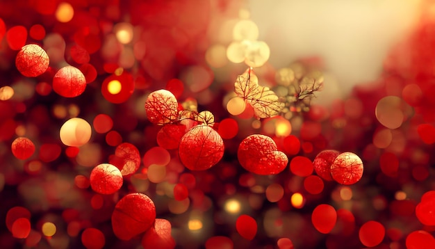 Merry Christmas HD Red Wallpaper. Beautiful artwork seasonal illustration and copy space background.