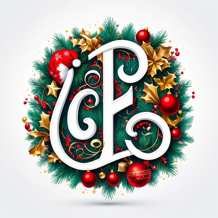 Photo merry christmas lettering on a white background