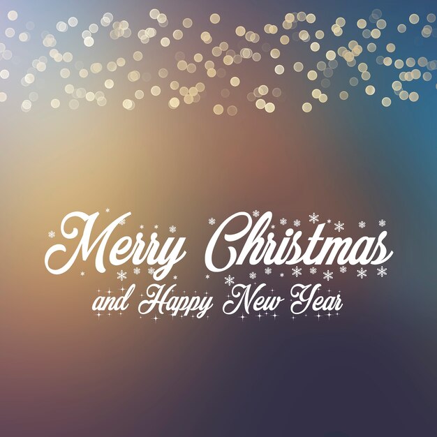 Merry Christmas message with blurred light