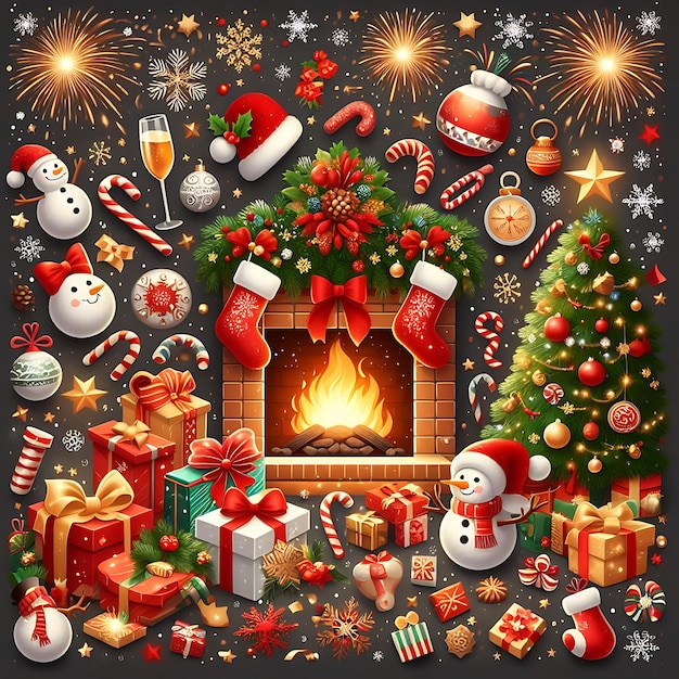 Merry christmas and new year background