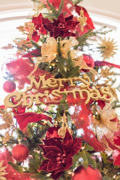写真 メリー クリスマスの飾りの背景