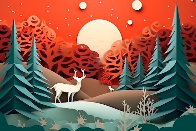 Merry Christmas paper art