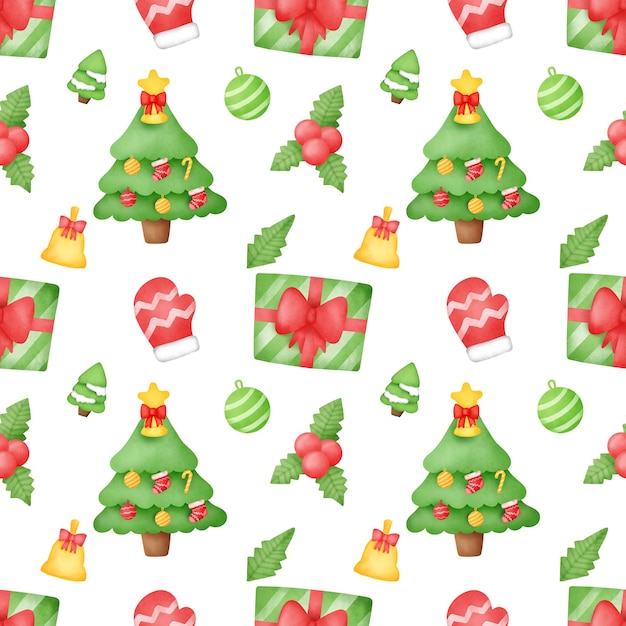 Merry christmas pattern seamless with a cute animals