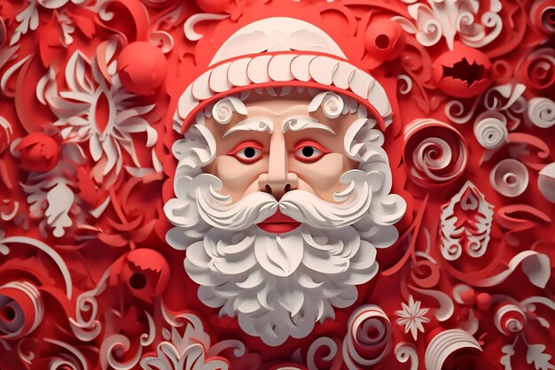 Merry Christmas Santa Claus paper illustration