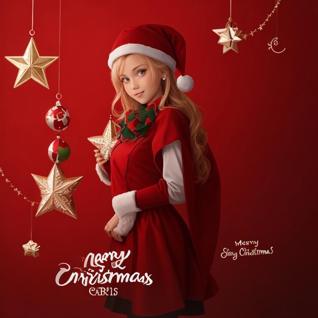 Merry christmas star images collections cute wallpapers ai generated