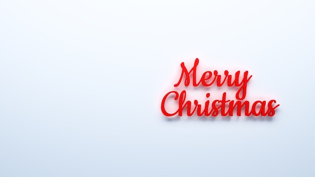 Merry christmas text 3d illustration