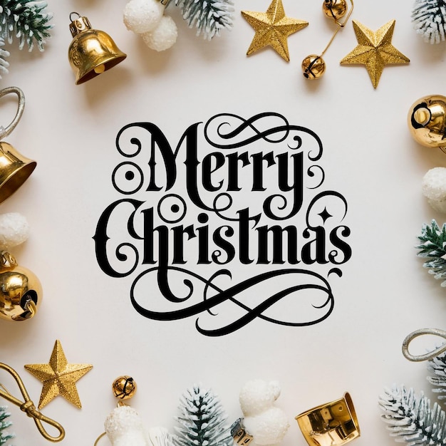 メリー・クリスマス・テキスト カリグラフィック・レターリング ベクトルイラスト