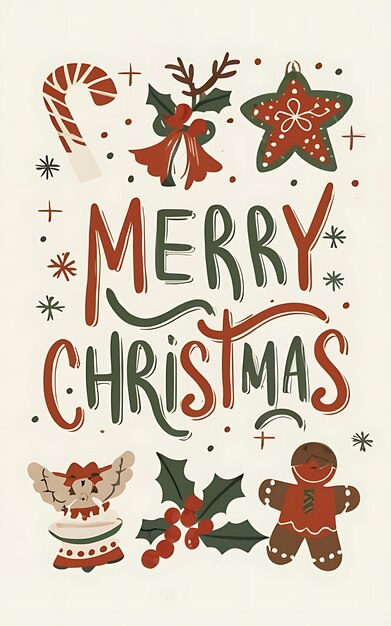 Photo merry christmas text with christmas clipart