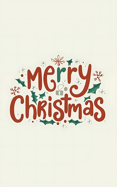 merry Christmas text with Christmas clipart