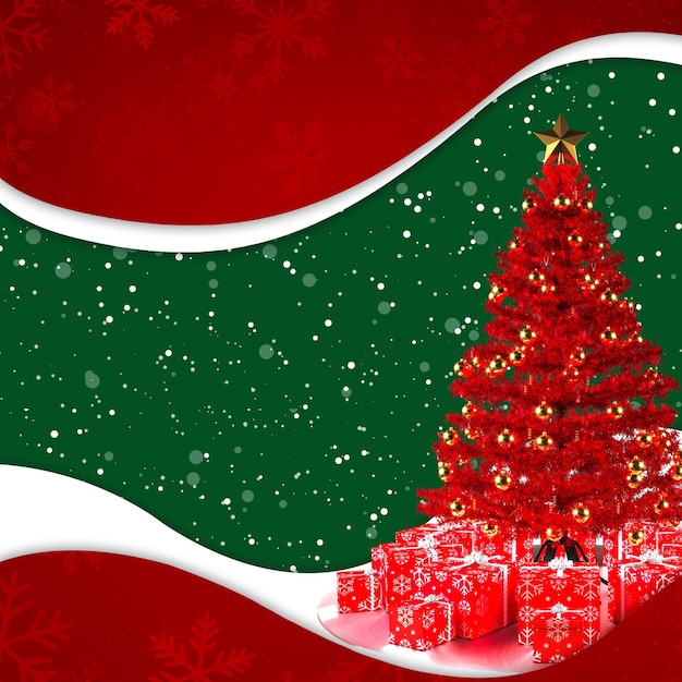 Merry Christmas Wallpaper, ready for your design. 3d rendering