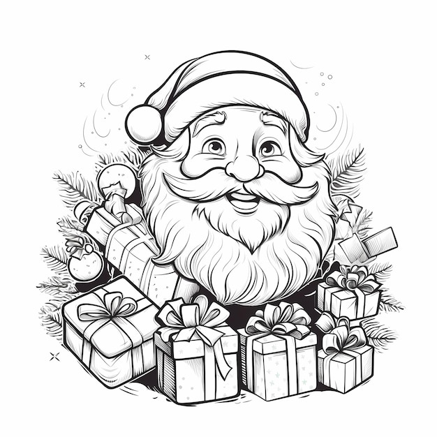 Merry Christmas Wishes Printable Coloring Page with White Background