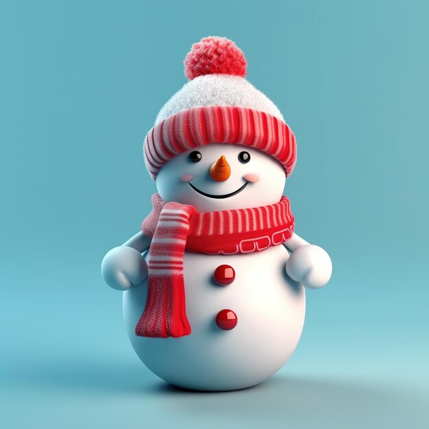 Merry Christmas With Cartoon Santa Claus snowman gifts box Ai generated