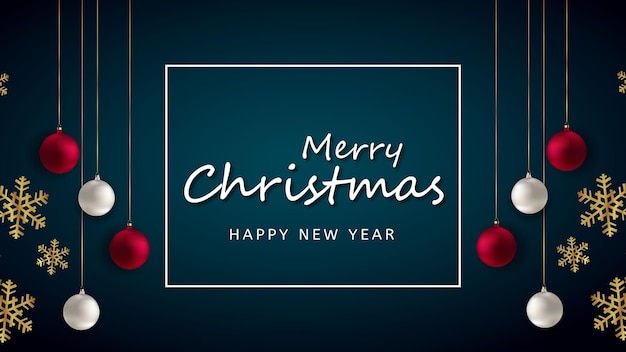 merry christmas with happy new year on navy blue background