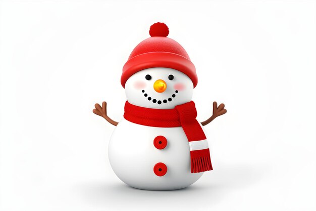 Merry christmas with happy snowman