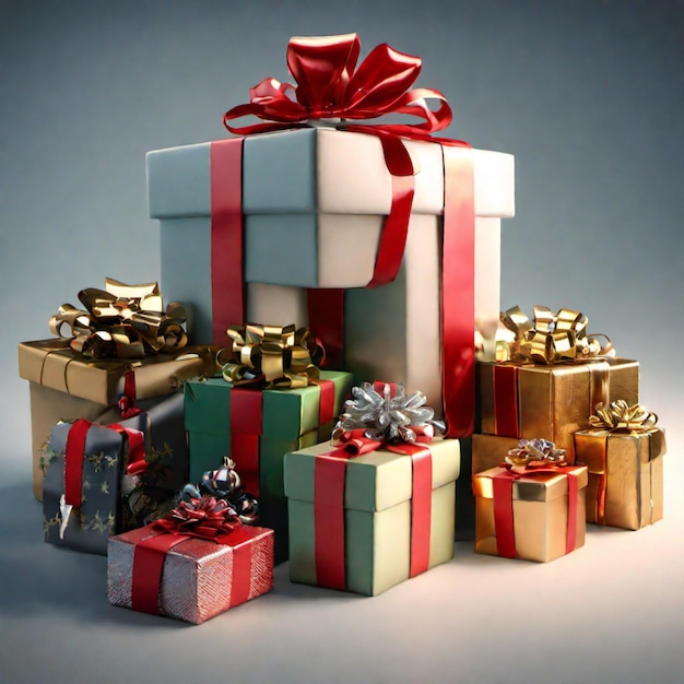 merry christmas with santa claus and gifts