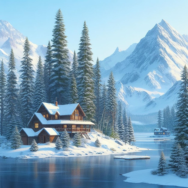 Merry Christmas with winter background winter holidays