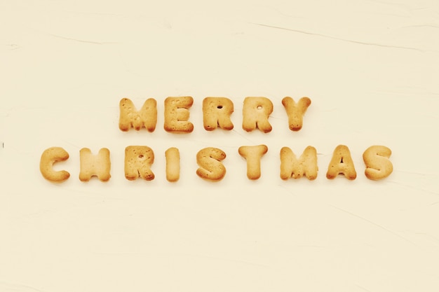 merry christmas written from cookie letters