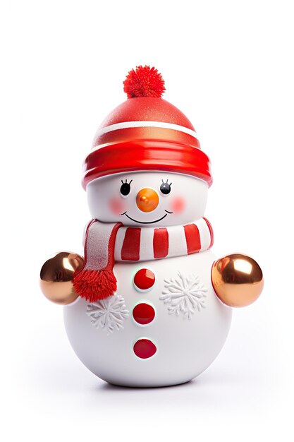 Merry snowman showcasing a New Years sphere