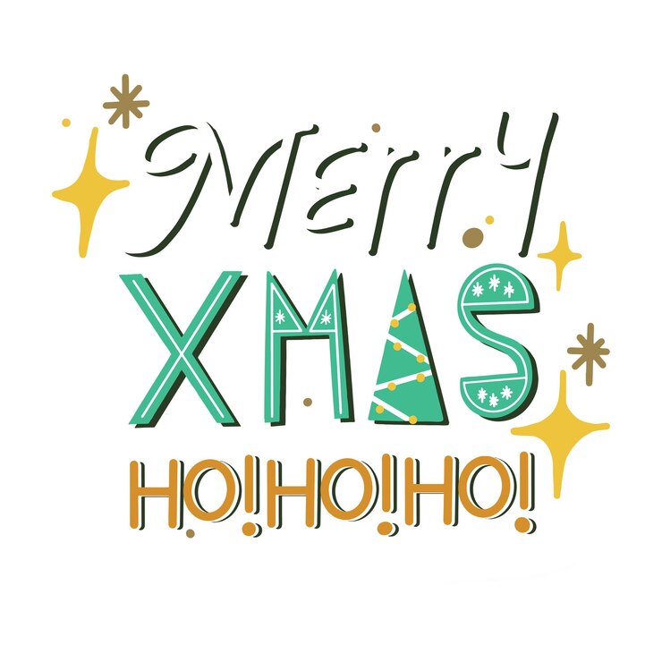 Foto merry xmas sticker png typografie feestelijke lettering ontwerp