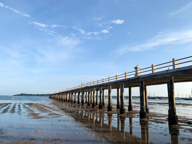 Mertasari beach pier bridge