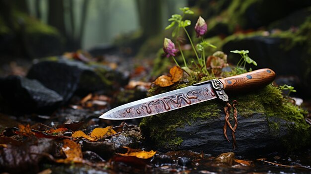 mes in het bos.