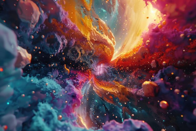 A Mesmerizing 3D Abstract Multicolor Visualization