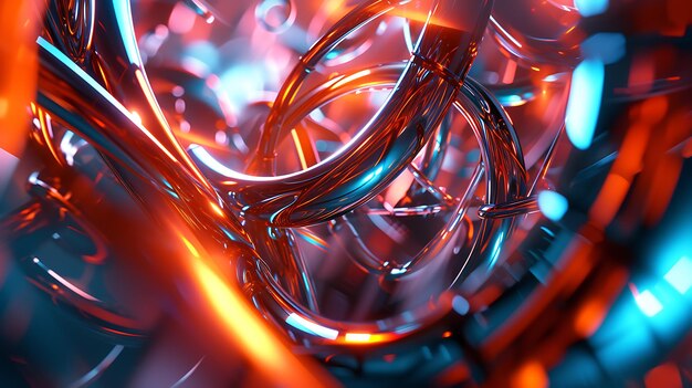 A mesmerizing 3D abstract render with vibrant colors and geometric shapes