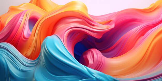 Mesmerizing 3d artwork with dynamic colors creating a visual depth and movement ai generative