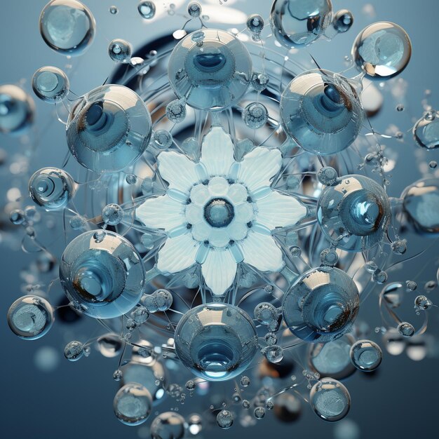 Photo mesmerizing 3d water droplet formations