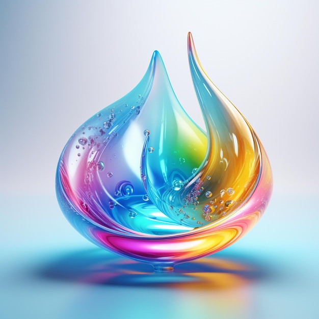 魅惑的な 3D 水滴の形成