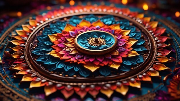 Photo mesmerizing 4k image of a colorful mandala