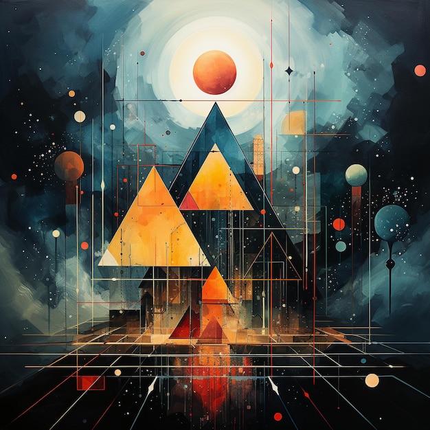 Mesmerizing abstract illustrations with geometric shapes