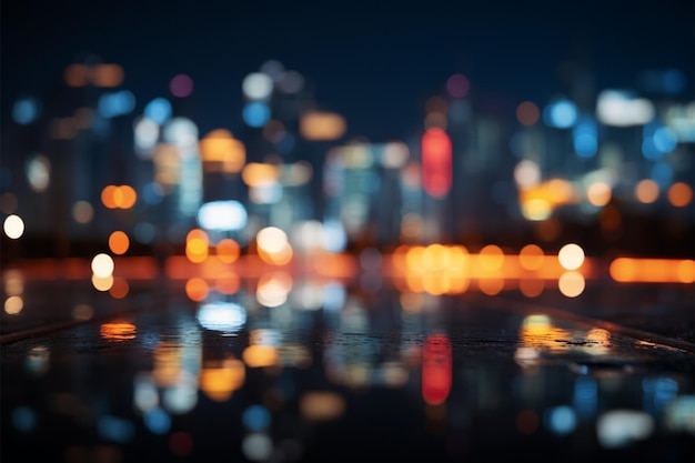 Photo mesmerizing abstract night with city lights bokeh in urban cityscapes